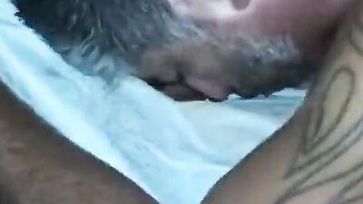 Amateur guys go wild with cum in a wild bareback threesome and gangbang