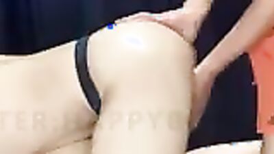 Wild Asian masseurs share a bareback threesome massage