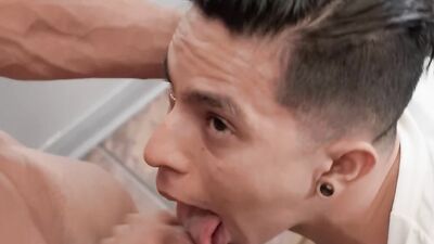 Angel Santana gets more than a fade from Barber Kenzo Alvarez as he fucks her raw on the chair