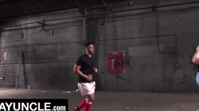 Caden Dior and Jordan Starr get down and dirty with a huge cock in a wild game of football