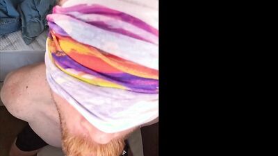 Watch Trent Clayton give a sloppy BBC blowjob while blindfolded by his Athletic Guy