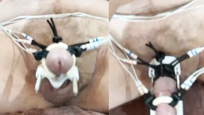 Watchgrower's solo session: pulsing, shaking, and cumming with a massive HFO Estim load