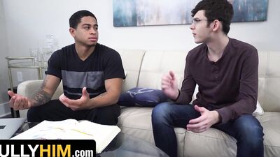 Athletic stud dominated by cute nerd Dakota Lovell in hot POV bareback action