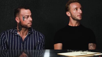 Sean Duran dominates Jason Emre in a rough bareback leather session