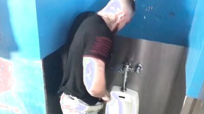 Watch Gage Unkut bangs a hard cock in the public toilet & gets a load on his ass