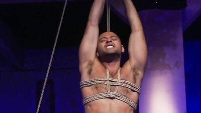 Leo Forte's BDSM fantasy comes true as Wilfried Knight dominates him in a hardcore bareback gangbang