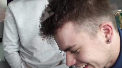 2 hung sluts finger, rim & pound each other's ass in wild 3some