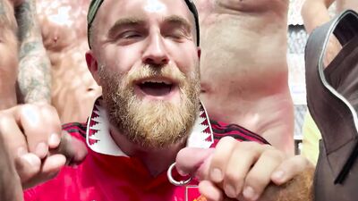 London's Bareback Orgy: Muscular Amateur Cumslut Gets a Big Cock and Bareback Blowjob