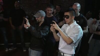 Martin and Mike Martinez brutally fuck and suck in BDSM gangbang frenzy