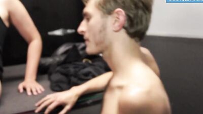 Amateur skinny boy takes a massive cock in his ass & swallows a load