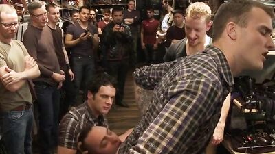 Watch these guys dominate and humiliate a fat and broken-ass cocksucker in public