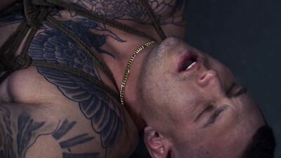 Christian, Austin & others get kinky with tattooed stallion in trucking BDSM session