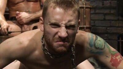 C.J. Madison ties up and whips out the cumshot of her boyfriend, while restrained by Sebastian Keys