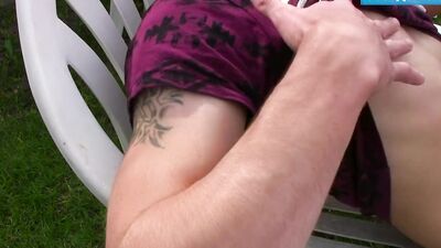 Stepdaddy's garden becomes a wild anal playground for two bisexuals