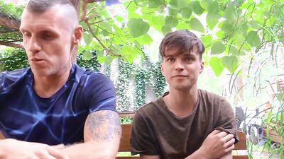 Watch this wild threesome with a messy finish as a hung dude takes on all positions and goes bareback in every way possible!