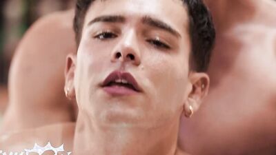 Damian Night takes on Cade Maddox's big cock & mechanical bull in a wild Saloon Finish