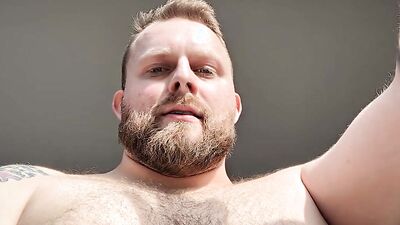 Hairy chested bear fucks post-workout straight roommate until he creams in POV