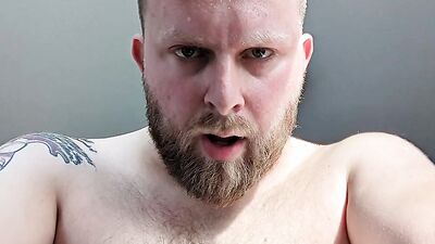 Hairy chested bear fucks post-workout straight roommate until he creams in POV