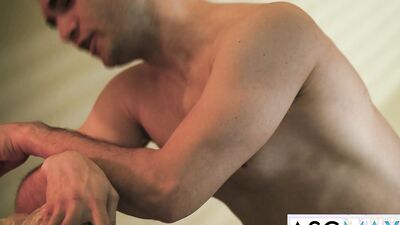 Jayden Marcos, Kyler Drayke, and Davin Strong take on a big dicked guy in a wild anal frenzy