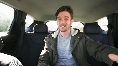 Linus Gray's first time on the backseat: raw sex with a big cock and cumshot