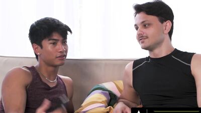 Enzo Muller convinces Luca Knight to help him out with his lustful desires - HD bareback action!