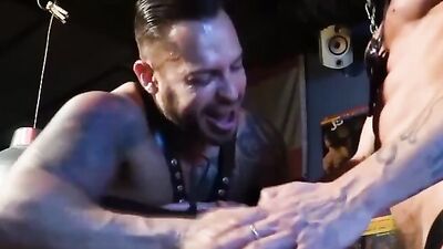 Watch as Viktor Rom and his buddies get caught in a wild bareback fetish party