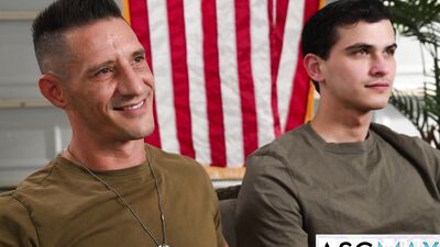 Jax Thirio, Jax & Justin Cross take turns riding and deepthroating hung muscle stud's raw meat
