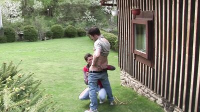 Ray Weil's bareback ass-licking & facial in wild outdoor anal sex
