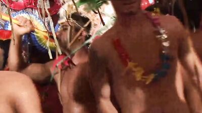 Wild bareback anal with a bisexual twink in a festival