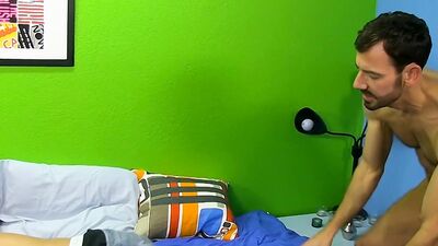 Ryan Sharp gets taught a hard lesson by Daddy Bryan Slater's big cock