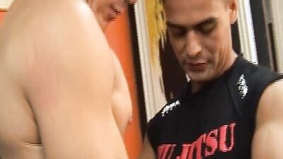 Watch these Alpha studs get wild in the gym, taking turns on their muscular stepdaughters!