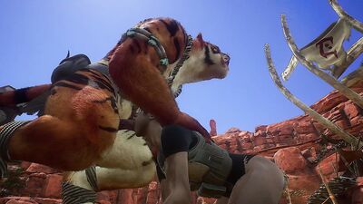 DeepBoyo gets his furry ass destroyed by a group of monstrous cocks in 3D public frenzy