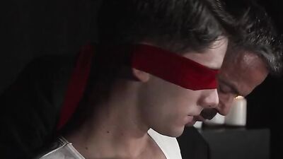 Reece Scott dominates and fucks his young stud's young cock with his big bareback cock