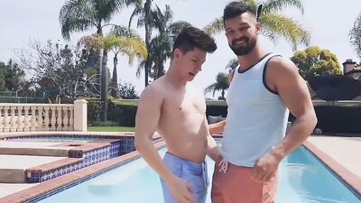 Watch Sean Cody's hot wife Riley & Brysen get naughty in the pool - Uncensored!