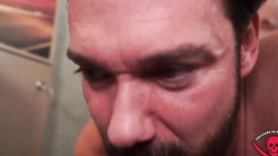 Horny bloke gets his ass nailed with neighbor's big dick