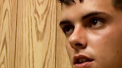 Horny young dude strips and plays with his hard cock solo