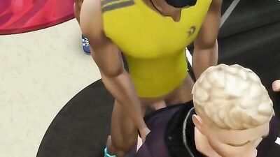 SleazyLucky dominates & takes cumshots in public during wild group orgy