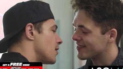 Jayden Marcos and Troye Dean take turns on a big raw dick in a wild bareback anal session