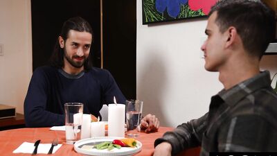 Stepbrothers Noah Asli & Justin Cross go wild on a big cock