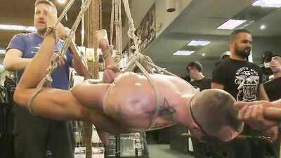 Jessie Colter restrained & gangbanged in Mr S Leather store