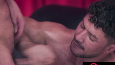 Dato Foland & Alex Palmieri swap blows & bareback with some hot muscle stud