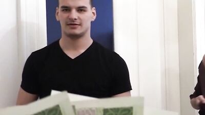 Watch this skinny dude flaunt his tight ass for quick cash before taking a deep pounding in POV