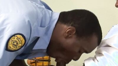 Young friend bangs old man's ass with his fists and fists his young friend's mouth