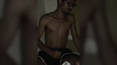 Watch this hairy Brazilian amateur suck and stroke a massive black cock until he cums