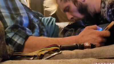 JohnnyTrigger gives a straight mechanic a hard pounding & swallows his load