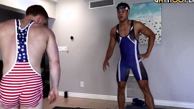 Channing Rodd, Jacob Booker & Dustin Hazel take turns pounding their muscular young bodies in a wild threesome