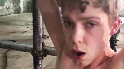 Alex Faux gets dominated and roughed up by two big cocks in a wild foursome
