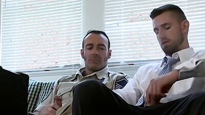 Hot threesome with young stud and two daddies - Brad Kalvo, Troy Daniels, and Allen Silver take turns getting their asses pounded in