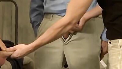 Watch as Josh Kole gets roughed up in a wild threesome with stunning guys
