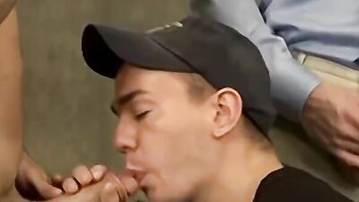 Watch as Josh Kole gets roughed up in a wild threesome with stunning guys